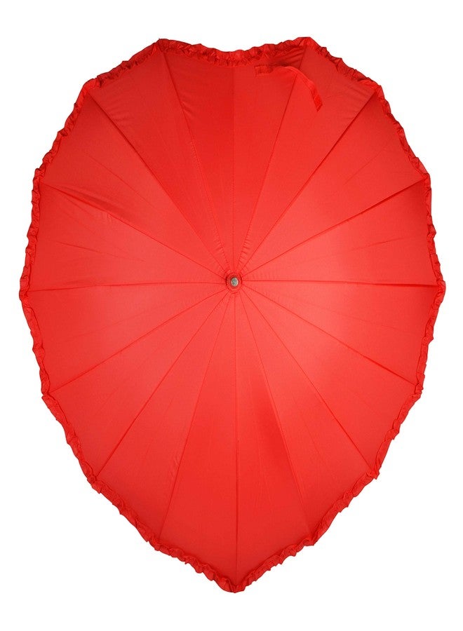 EUME Heart Shape Umbrella Valentine Gift Umbrella (Red) - Image 1